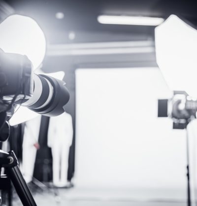 Large photo studio with professional lighting. Large photo studio with professional lighting.