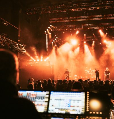 Sound engineer in a live concert Sound engineer in a live concert